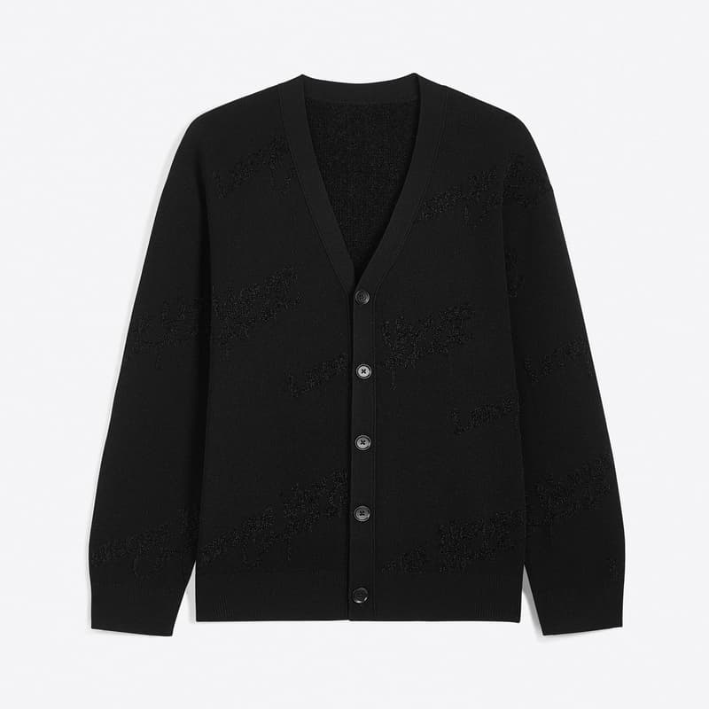 メンズ黒ファッション カーディガン シンプル上質