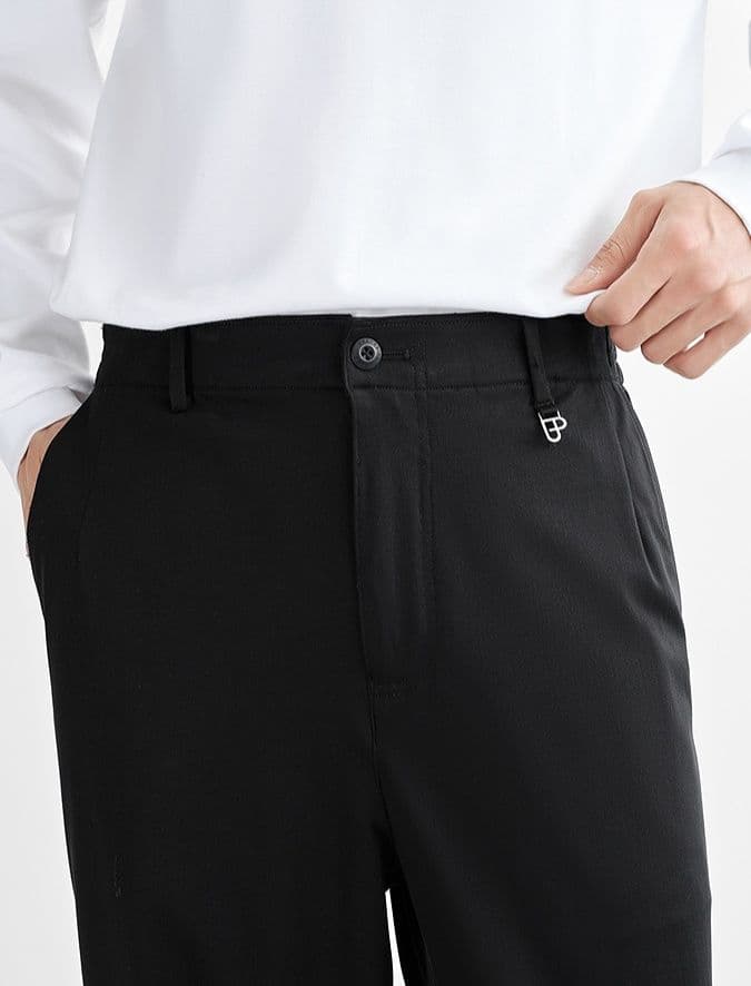 メンズ 黒 ファッション パンツ ストレートシルエット ビジネスパンツ