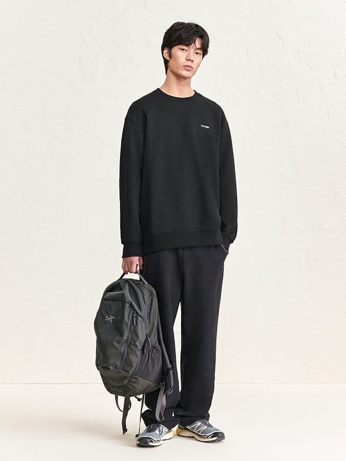 メンズ 黒 ファッション スウェット シンプル上質スウェットトップス