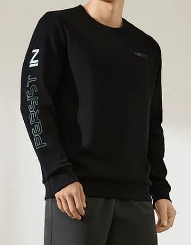 メンズ 黒 ファッション スウェット シンプル切替スウェットトレーナー