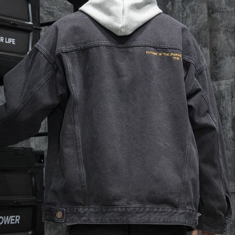 メンズ黒ファッション ジャケット ストリート系デニム