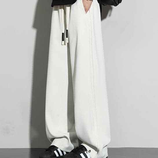 メンズ 黒 ファッション ストレートシルエット リラックスパンツ