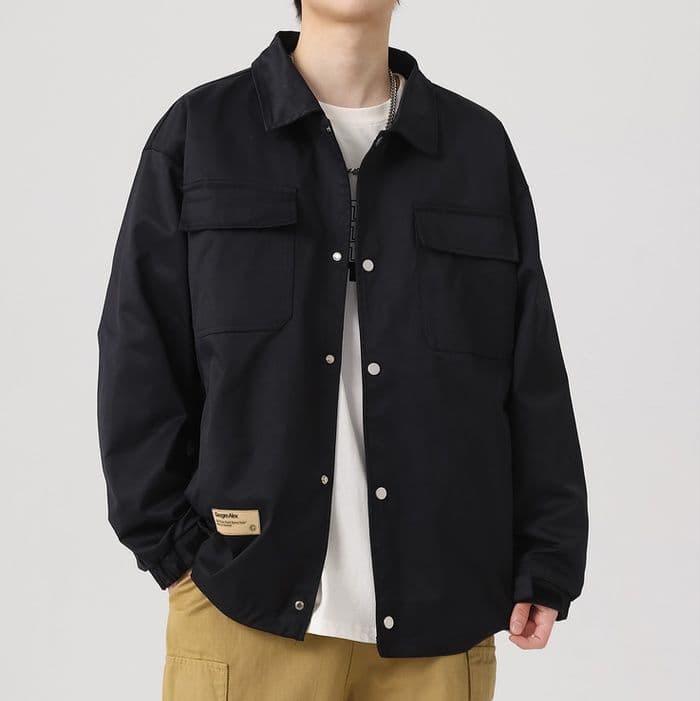メンズ 黒 ファッション 現代工装ワークジャケット