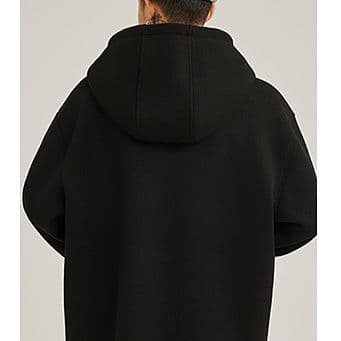メンズ 黒 ファッション ゆったりシルエットジップアップパーカー