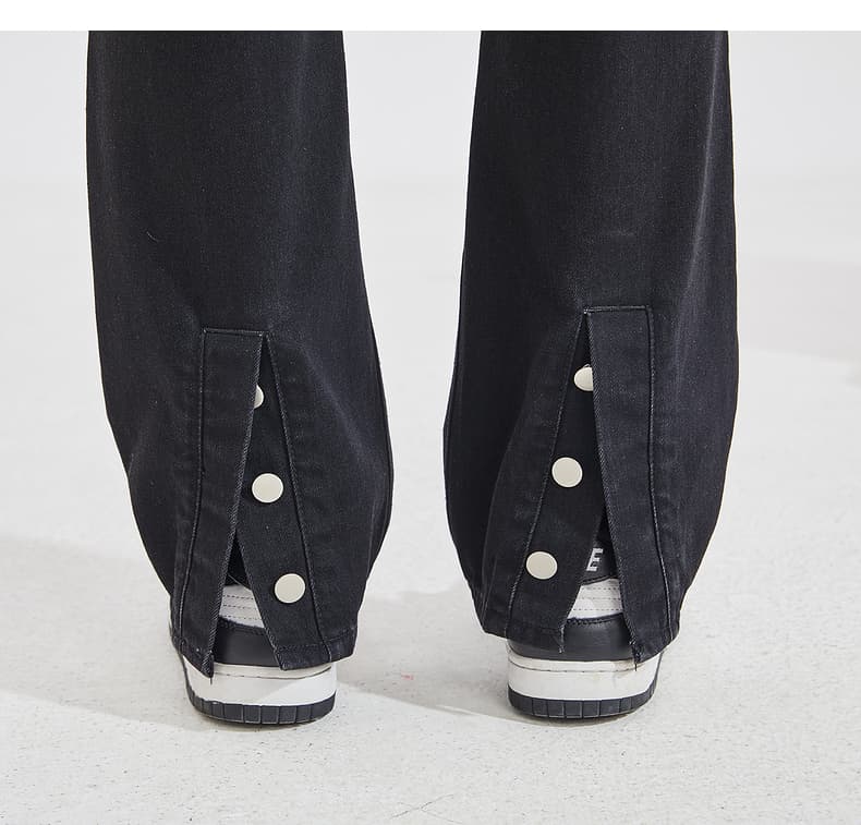 メンズ 黒 ファッション パンツ ストレートシルエット デニムパンツ