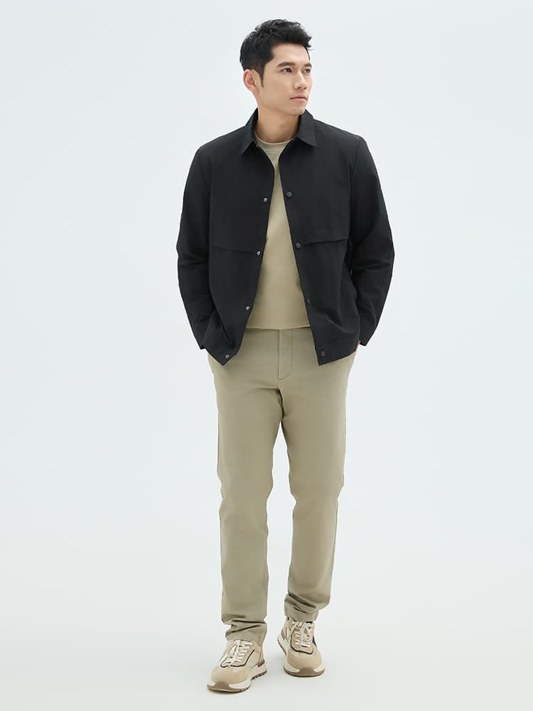 メンズ 黒 ファッション ジャケット シンプル上質シャツジャケット