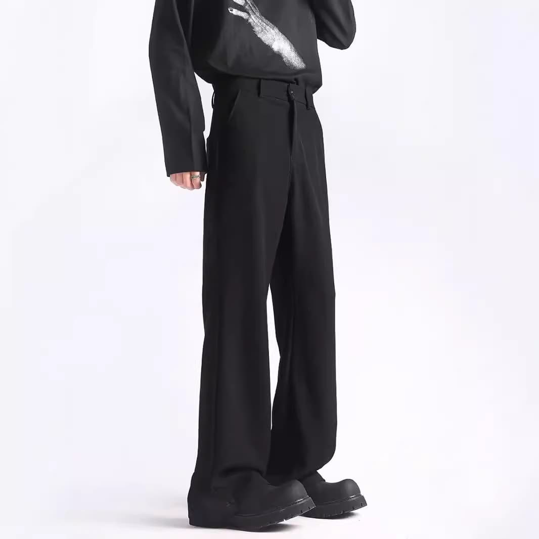メンズ 黒 ファッション モードシルエット ワイドパンツ