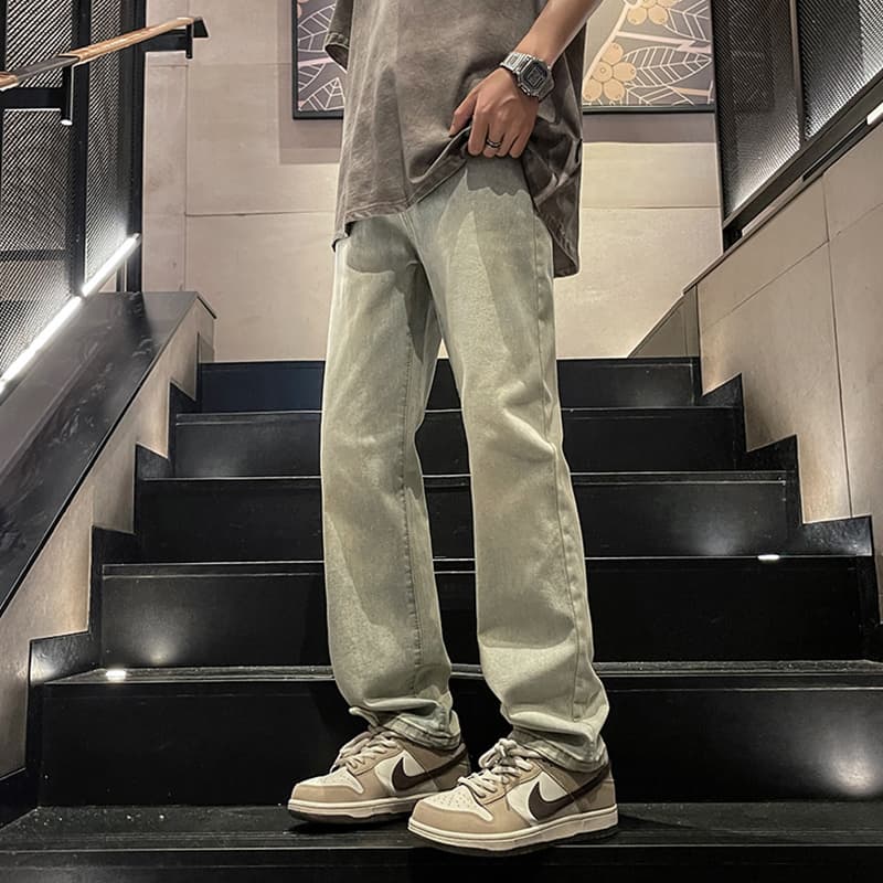 メンズ 黒 ファッション パンツ ストレートシルエット リラックスパンツ
