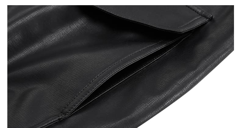 メンズ黒ファッション ジャケット クラシックレザーブルゾン