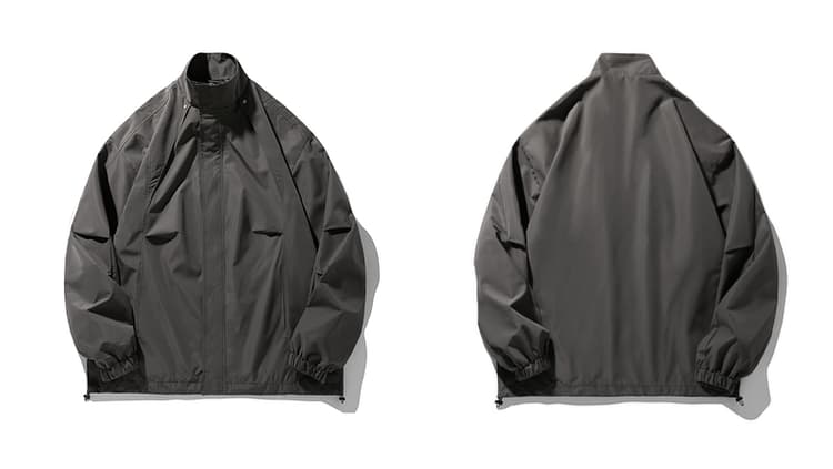 メンズ 黒 ファッション ジャケット スタンドカラーオーバーサイズジャケット