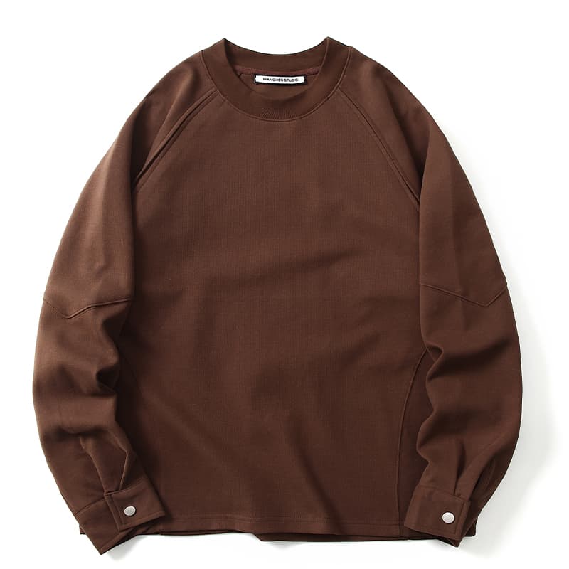 メンズ黒ファッション スウェット ストリートシルエット 切替スウェット