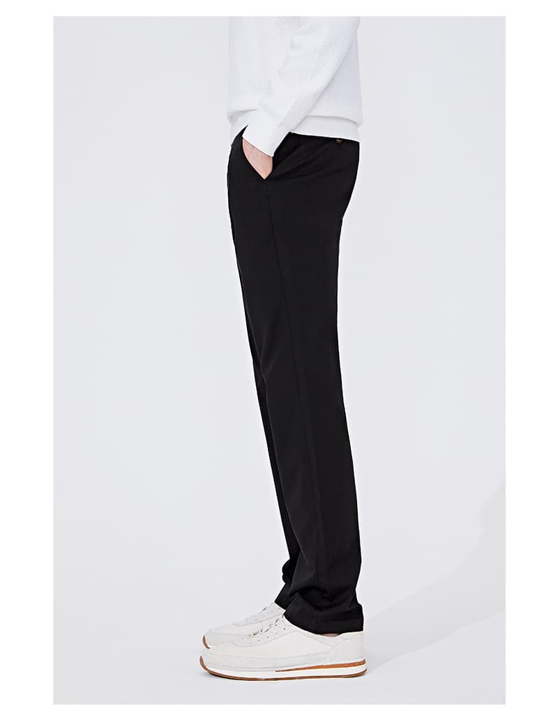 メンズ 黒 ファッション パンツ すっきりとしたシルエットのスラックス