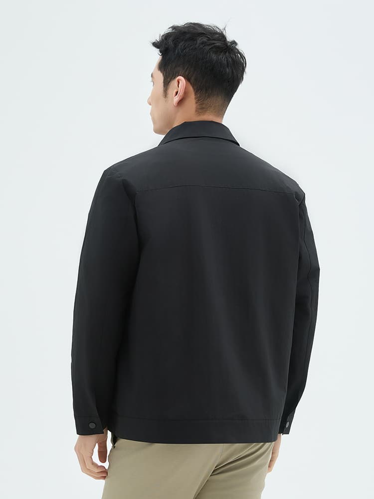 メンズ 黒 ファッション ジャケット シンプル上質シャツジャケット