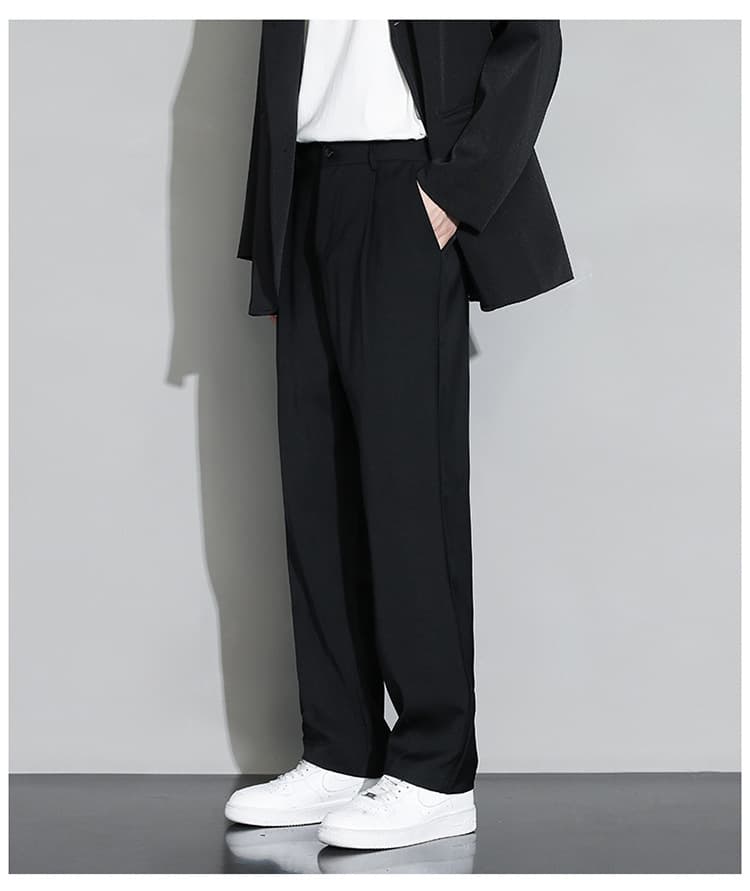 メンズ 黒 ファッション すっきりシルエット フォーマルパンツ