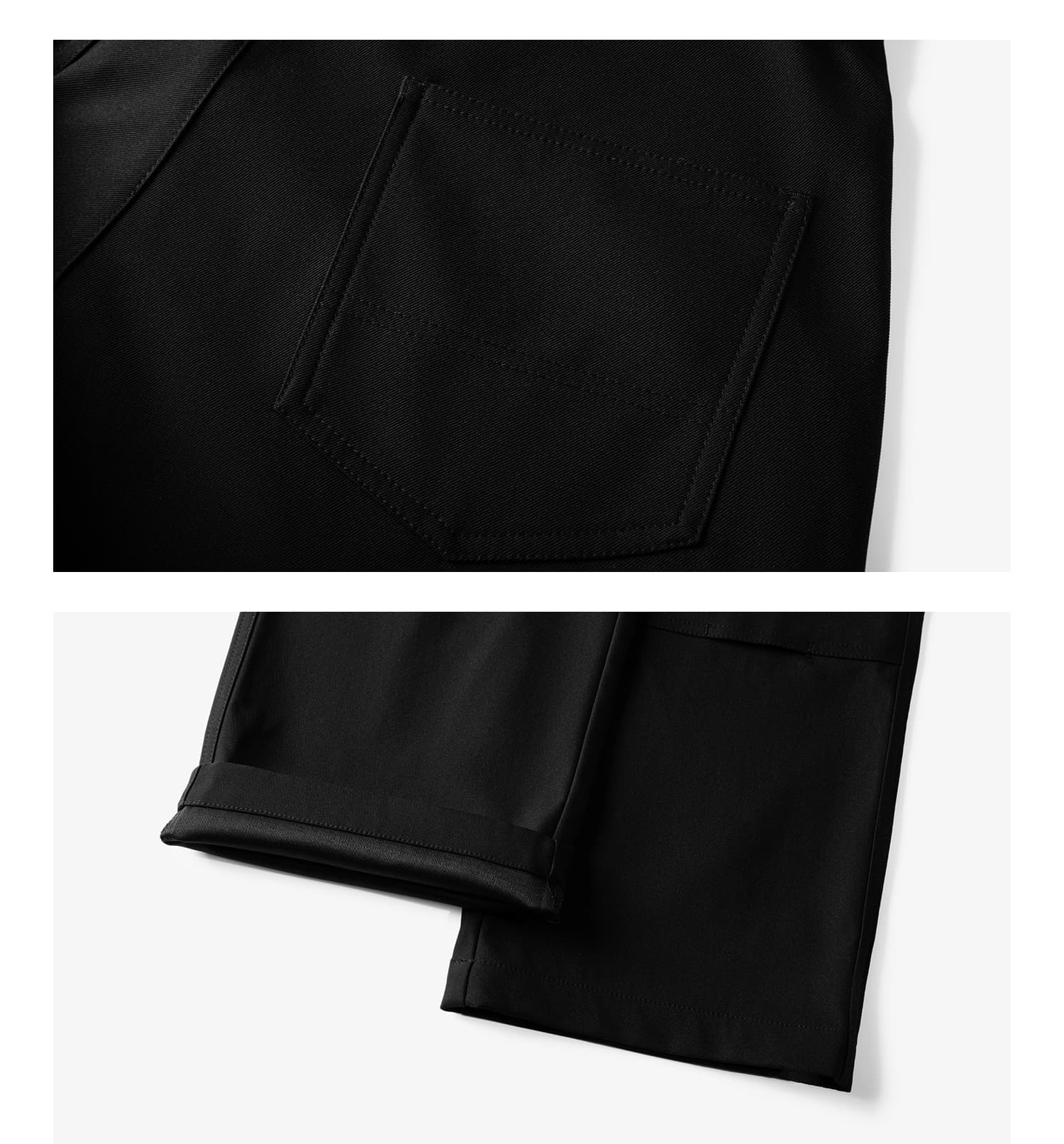 メンズ黒ファッション パンツ 都会的シルエット ストレートパンツ