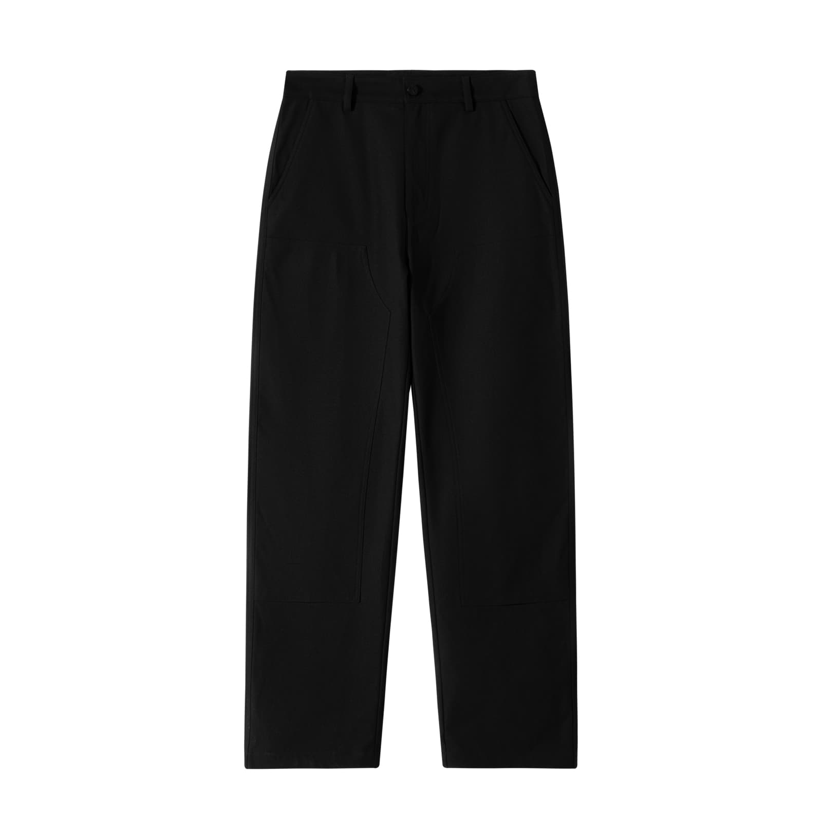 メンズ黒ファッション パンツ 都会的シルエット ストレートパンツ