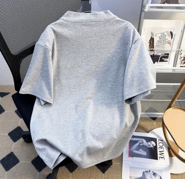 メンズ 黒 ファッション メンズ 黒 半袖 立ち襟 シャツ カジュアル